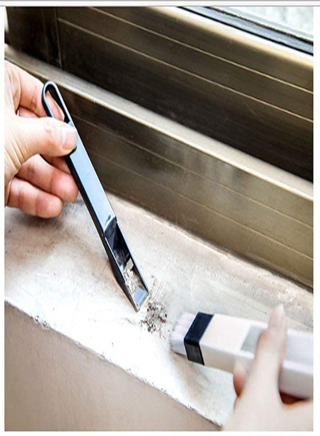 Divviks Plastic Corners & Edges Dust Multipurpose Use Cleaning Brush for Window Frame, Keyboard with Mini Dustpan, Pack of 2 - Image 3